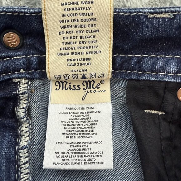 Miss Me Jeans Womens 34 Blue Mid Rise Easy Boot Boho Embroidered Dreamcatcher - Picture 10 of 13